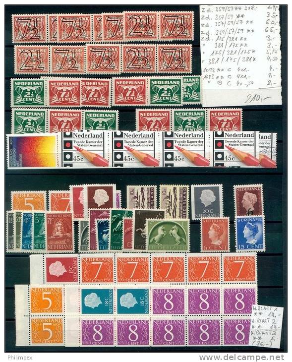 NETHERLANDS - GROUP MOSTLY SE-TENANT STAMPS - NH/LH **/* - Colecciones Completas