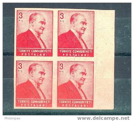 TURKEY IMPERF PROOF 1955 OTHER PRINT ON BACK - Unused Stamps