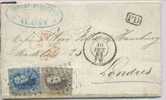 Belle Lettre D´ALOST 10/10/1865 Vers L´ANGLETERRE N°14/15 *SUPER* - 1863-1864 Medaglioni (13/16)