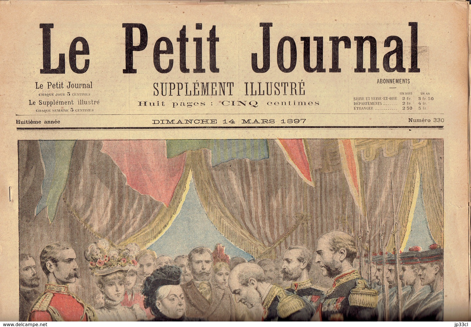 LE PETIT JOURNAL N° 330 - 14 Mars 1897 Reine Victoria Cherbourg Avalanche Biarre Tarascon - 1850 - 1899