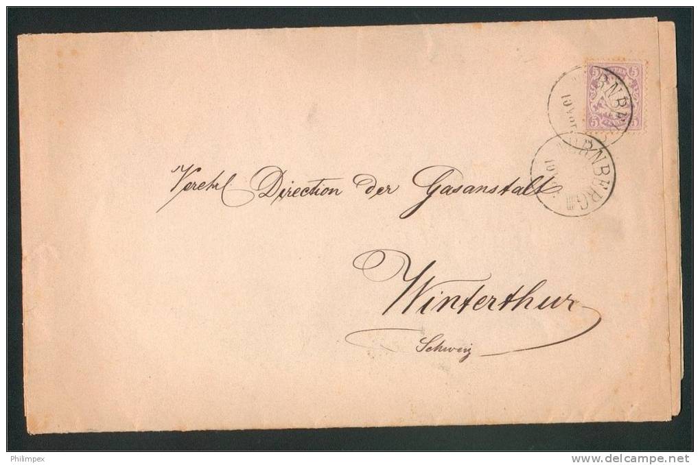 BAVARIA 5 Pfg 1878 - RARE USE ON PRINTED MATTER TO ABROAD - NICE! - Brieven En Documenten