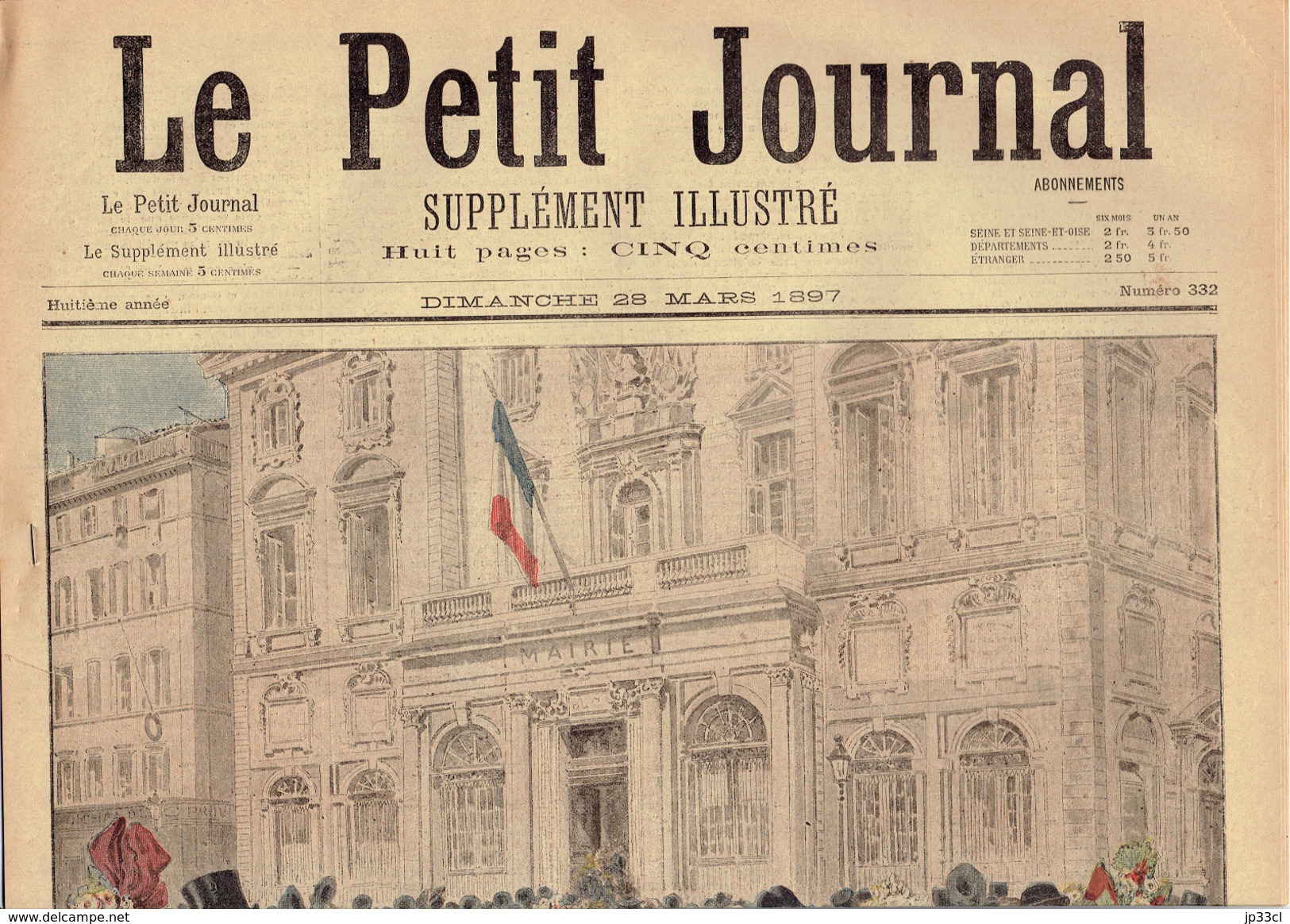 LE PETIT JOURNAL N° 332 - 28 Mars 1897 Noce Insectes Algérie Touat Godron - 1850 - 1899