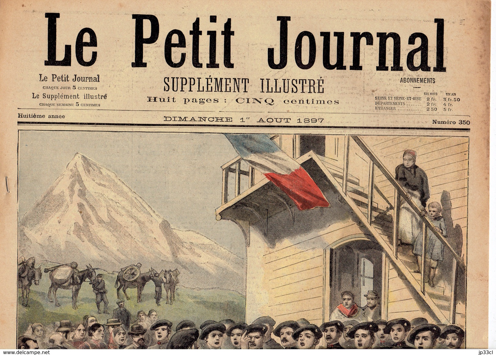LE PETIT JOURNAL N° 350 - 1 Août 1897 Artilleurs Chiens Pèlerinage Alsace - 1850 - 1899