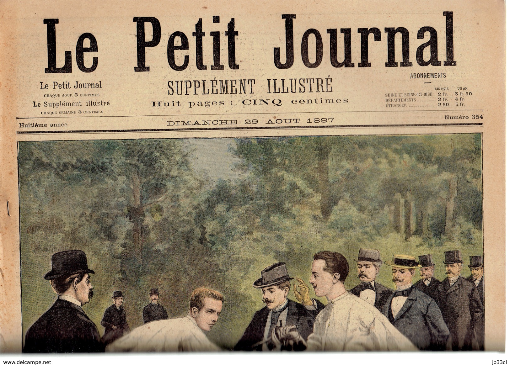 LE PETIT JOURNAL N° 354 - 29 Août 1897 Duel Henri D´Orléans Comte De Turin Espagne Angiolillo Conseil De Guerre - 1850 - 1899