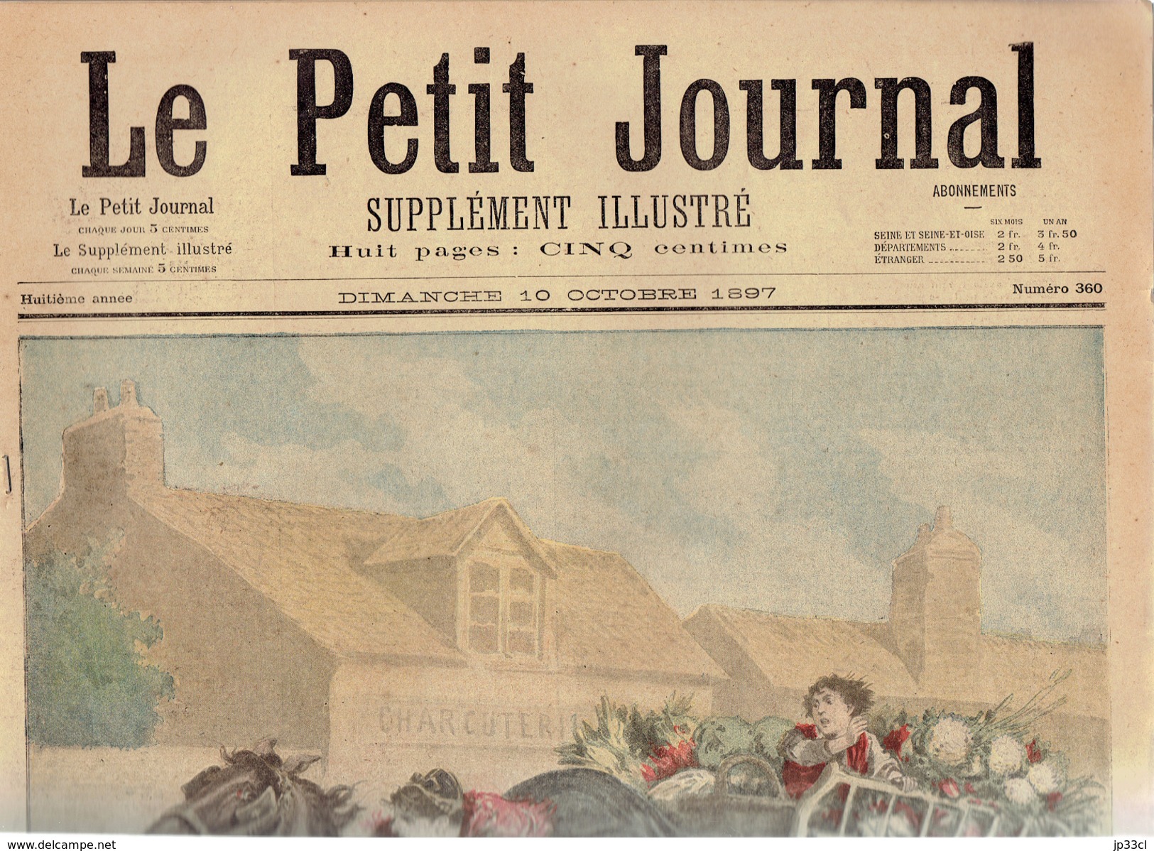 LE PETIT JOURNAL N° 360 - 10 Octobre 1897 Papillon Pommier Madagascar Bruneau Terre Neuve Sidi Brahim - 1850 - 1899