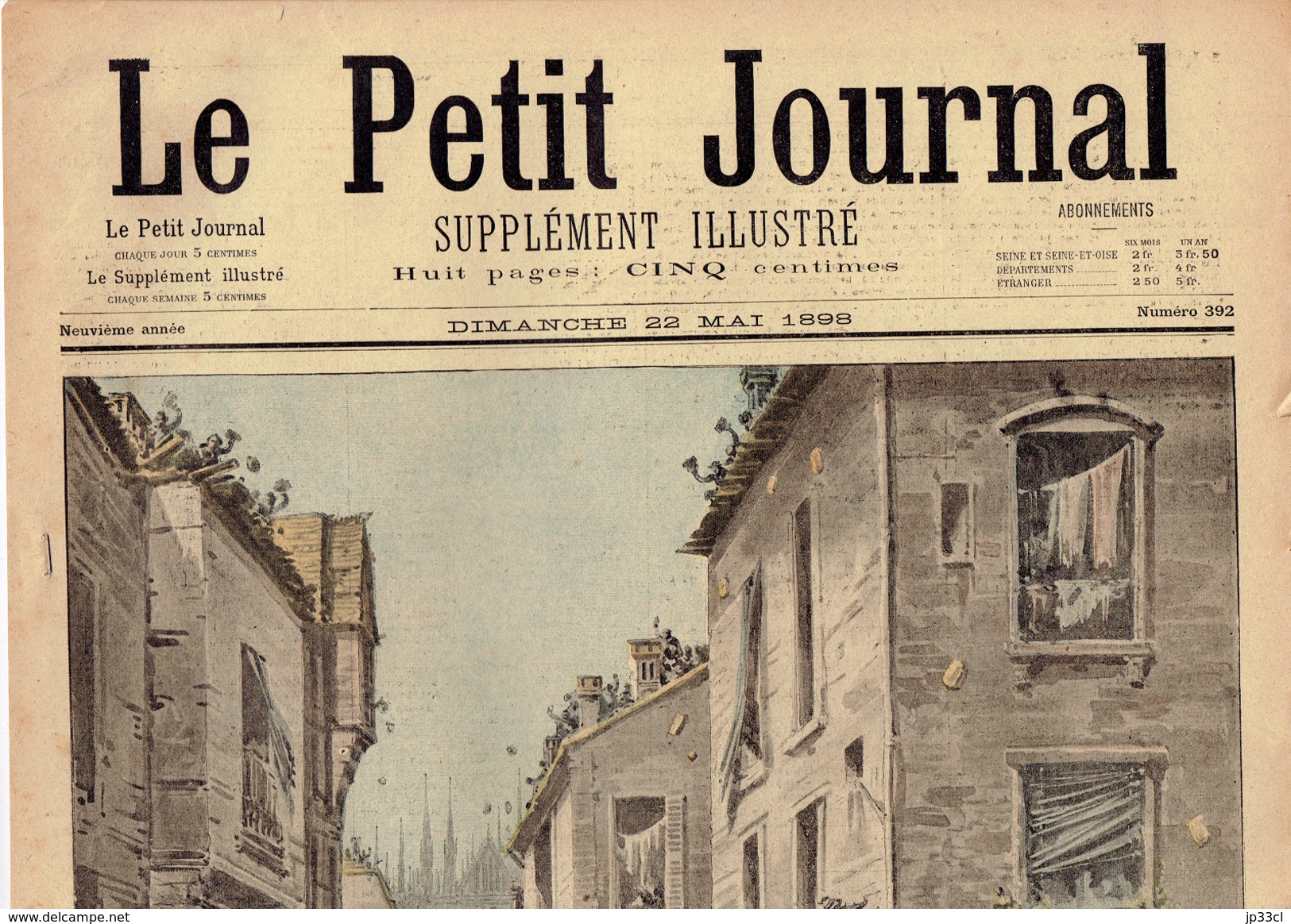 LE PETIT JOURNAL N° 392 - 22 Mai 1898 Italie Milan Vélo Cuba Émeutes Bondou Gambie - 1850 - 1899