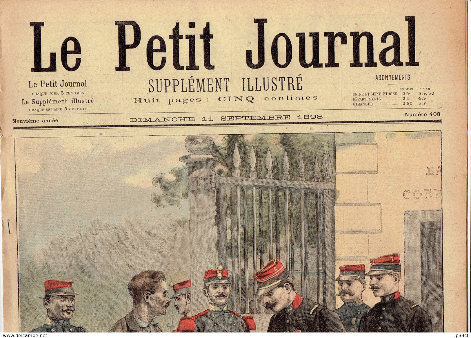 LE PETIT JOURNAL N° 408 - 11 Septembre 1898 De Négrier Saint Louis Jérusalem Cabanel - 1850 - 1899