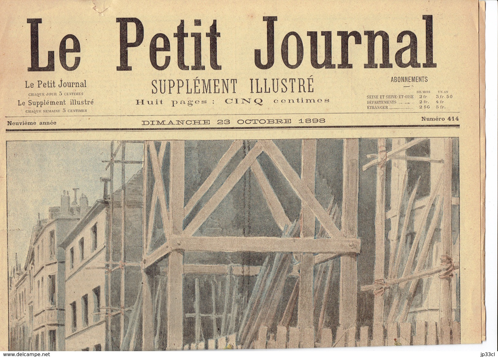 LE PETIT JOURNAL N° 414 - 23 Octobre 1898 Grève Paris Forichon Cour D'Appel Paris - 1850 - 1899