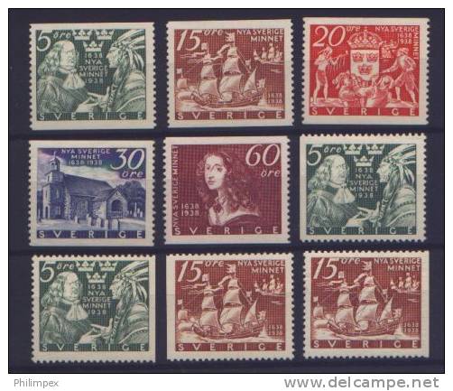 SWEDEN, 300 YEARS EMIGRATION TO USA, VF MNH SET! - Unused Stamps