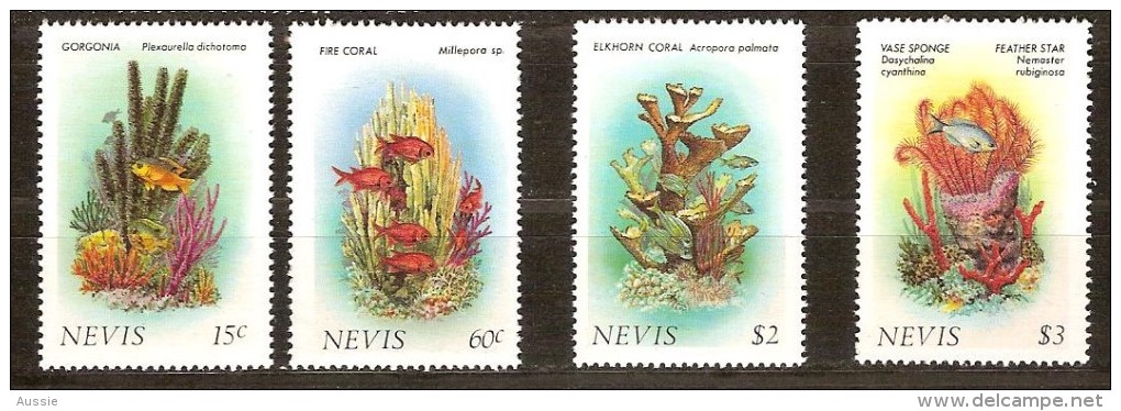 Nevis 1986 Yvertnr. 419-22 *** MNH Cote 7 Euro Faune Poissons Vissen Fish - St.Kitts-et-Nevis ( 1983-...)