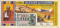 LOTERIE NATIONALE 1962: Blessés De Guerre Tr24 Gr1 - Billets De Loterie