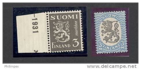 FINLAND, 2 GOOD PREWAR DEFINITIVES STAMPS LH/NH */** - Ungebraucht