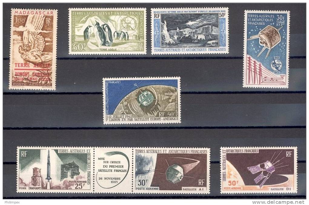 FRENCH SOUTHERN AND ANTARCTIC TERRITORIES SUPERB GROUP MINT LIGHT HINGED *! - Colecciones & Series