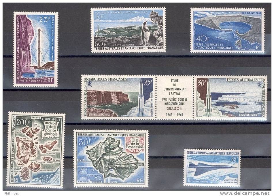 FRENCH SOUTHERN AND ANTARCTIC TERRITORIES SUPERB GROUP MINT LIGHT HINGED *! - Verzamelingen & Reeksen