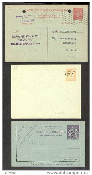 FRANCE GROUP OLDER STATIONERY WITH Post Card FROM WW2 - Konvolute: Ganzsachen & PAP