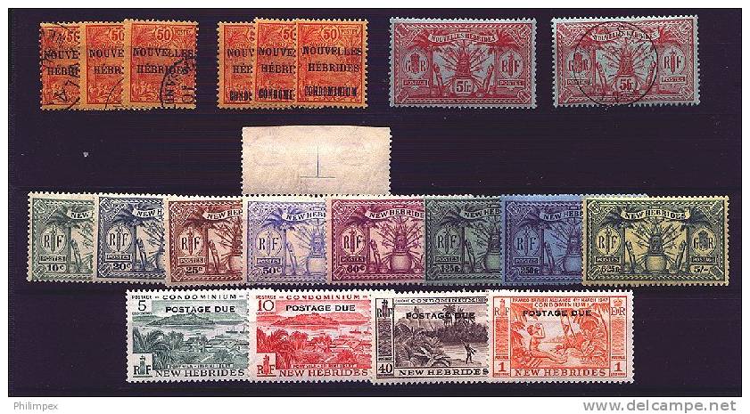 NEW HEBRIDES, F/VF MLH/NH/U GROUP OLDER STAMPS! - Collections, Lots & Séries