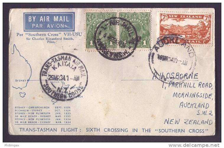 NEW ZEALAND/AUSTRALIA TASMAN AIRPOST VF COVER! - Other & Unclassified