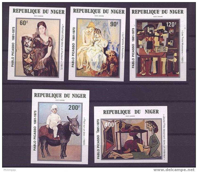 NIGER - PICASSO PAINTINGS - IMPERFORATED SET NEVER HINGED **! - Picasso