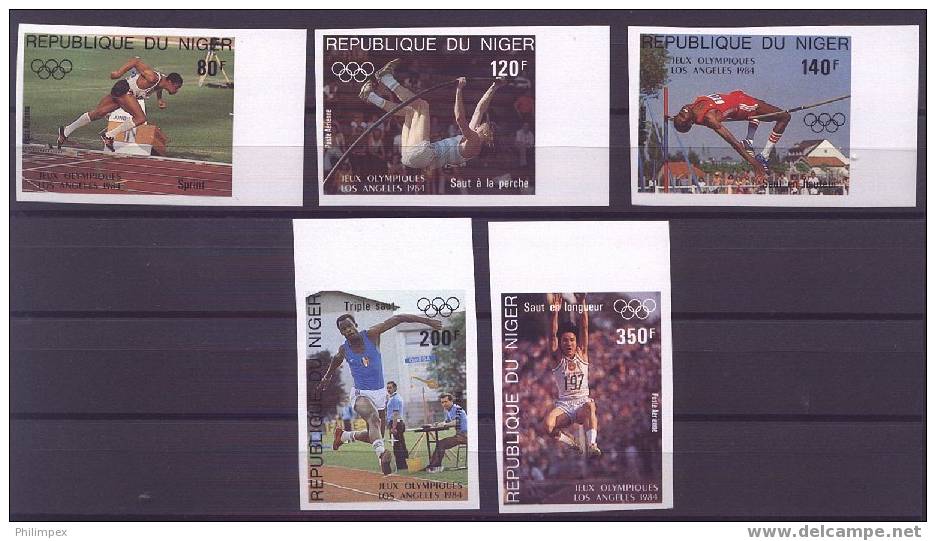NIGER - OLYMPIC GAMES LOS ANGELES 1984 - IMPERFORATED SET + 6 SHEETLETS NEVER HINGED **! - Ete 1984: Los Angeles