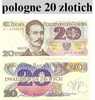 Billet De Pologne  20 Zlotich 1982 - Polonia