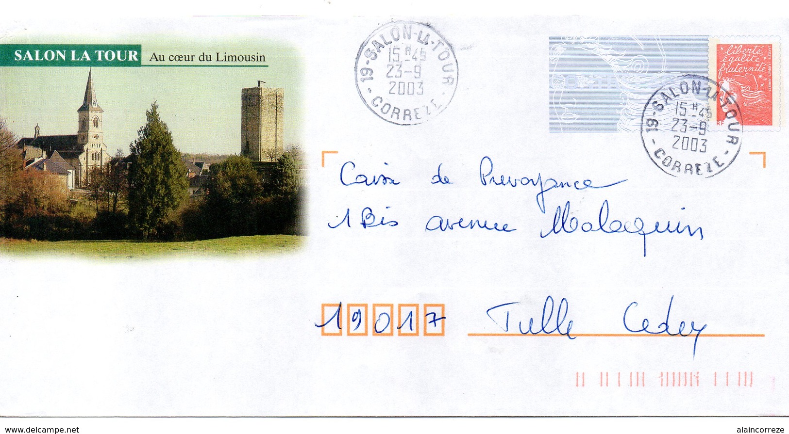 Entier Postal PAP Local Personalisé. Corrèze. Salon La Tour. Eglise - PAP: Ristampa/Luquet