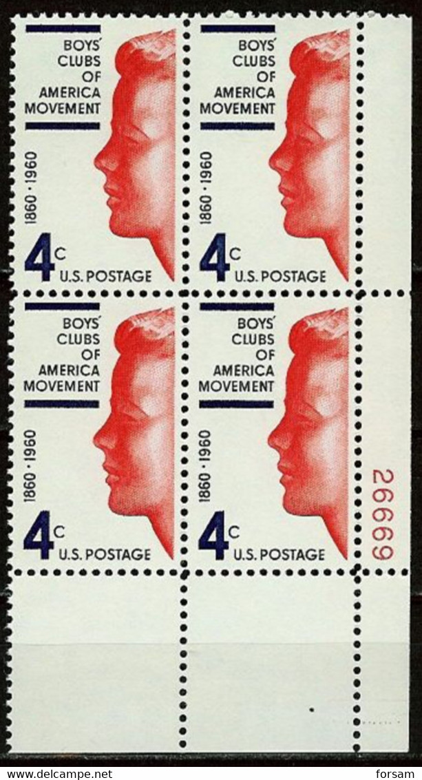 USA..1969..Michel # 793..BLOCK 4 STAMPS...MNH. - Nuevos