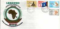 LESOTHO 1973 FDC O.A.U. Overprints 132-135 # 917 - Lesotho (1966-...)