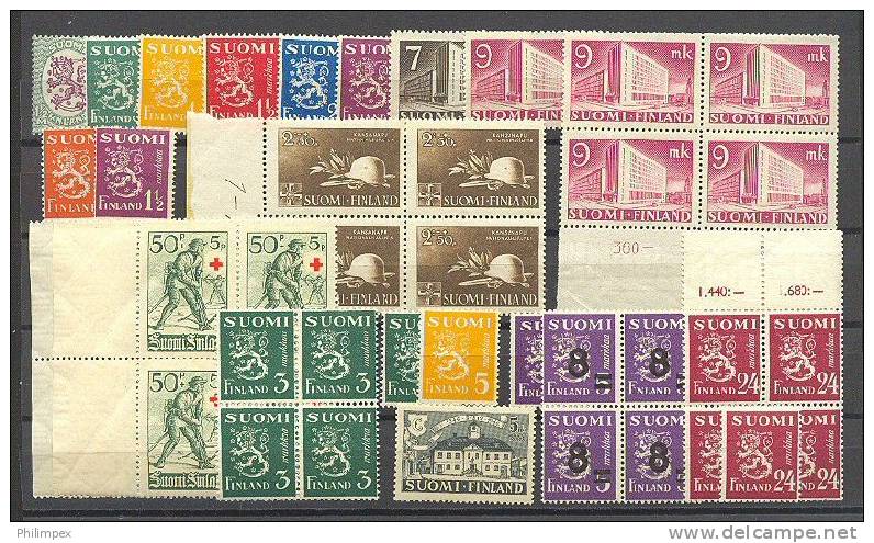 FINLAND NICE GROUP PREWAR MATERIAL NEVER HINGED **! - Colecciones