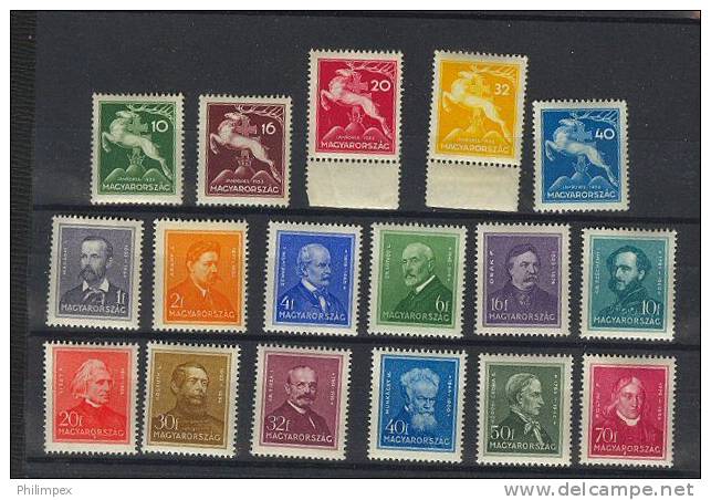 HUNGARY, NICE PREWAR GROUP 1932-1934 LH/NH */**! - Verzamelingen