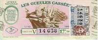 LOTERIE NATIONALE 1961: Gueules Cassées, Timbre Jean Racine, Tr17 GrV - Billets De Loterie