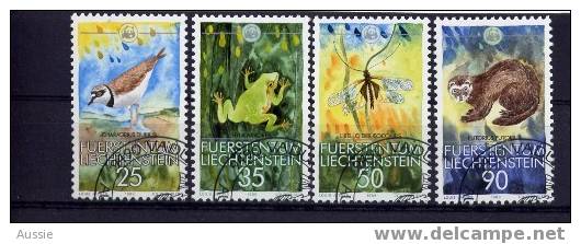 Liechtenstein 1989 Yvertnr.908-11 (°) Oblitéré Used Cote 4 Euro WWF Faune - Usati