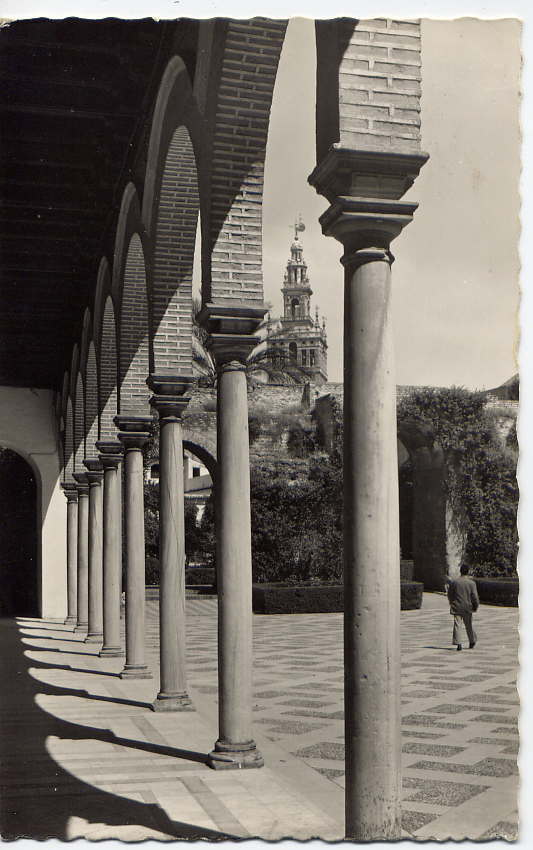 SEVILLA-1956- SEMI-MODERNA- PALAIS ROYAUX, Galerie De La Cour De La Venerie N°142 éd G.GERRABILLA En Zaragoza - Sevilla