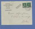 110 (2) Op Brief, Treinstempel QUIEVRAIN-ANTWERPEN(ANVERS) + Naamstempel QUIEVRAIN - 1912 Pellens