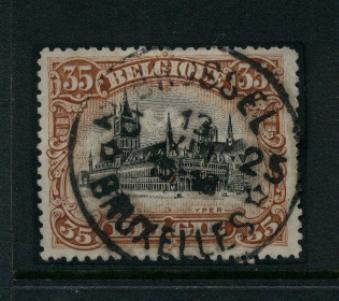 142 Met Postagentschapstempel * BRUSSEL / BRUXELLES 25 * (noodstempel) - 1915-1920 Alberto I