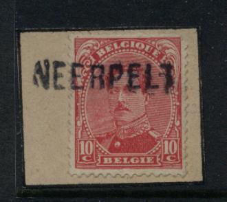 138 Op Fragment Met Naamstempel   NEERPELT  (noodstempel) - 1915-1920 Alberto I