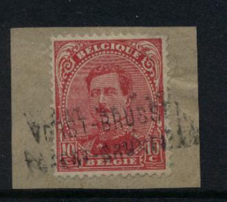 138 Op Fragment Met Naamstempel   VORST-BRUSSEL / FOREST-BRUXELLES  (noodstempel) - 1915-1920 Albert I