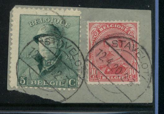 138 + 167 Op Fragment Met Duitse Brugstempel  STAVELOT  (noodstempel) - 1915-1920 Albert I