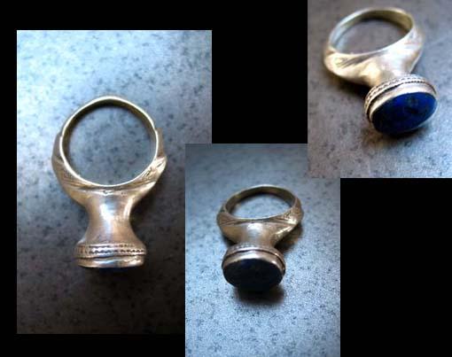 Très Jolie Bague Du Pakistan / Very Great Silver And Lapis Ring From Pakistan - Oestliche Kunst