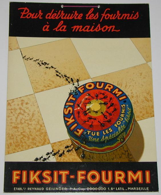 Publicité Cartonnée "FIKSIT FOURMI" - Paperboard Signs
