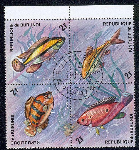 4 TP Différents Se-tenant Dont 2 Margés. Obl. Thème Faune Poissons Fish Fisch - Gebraucht