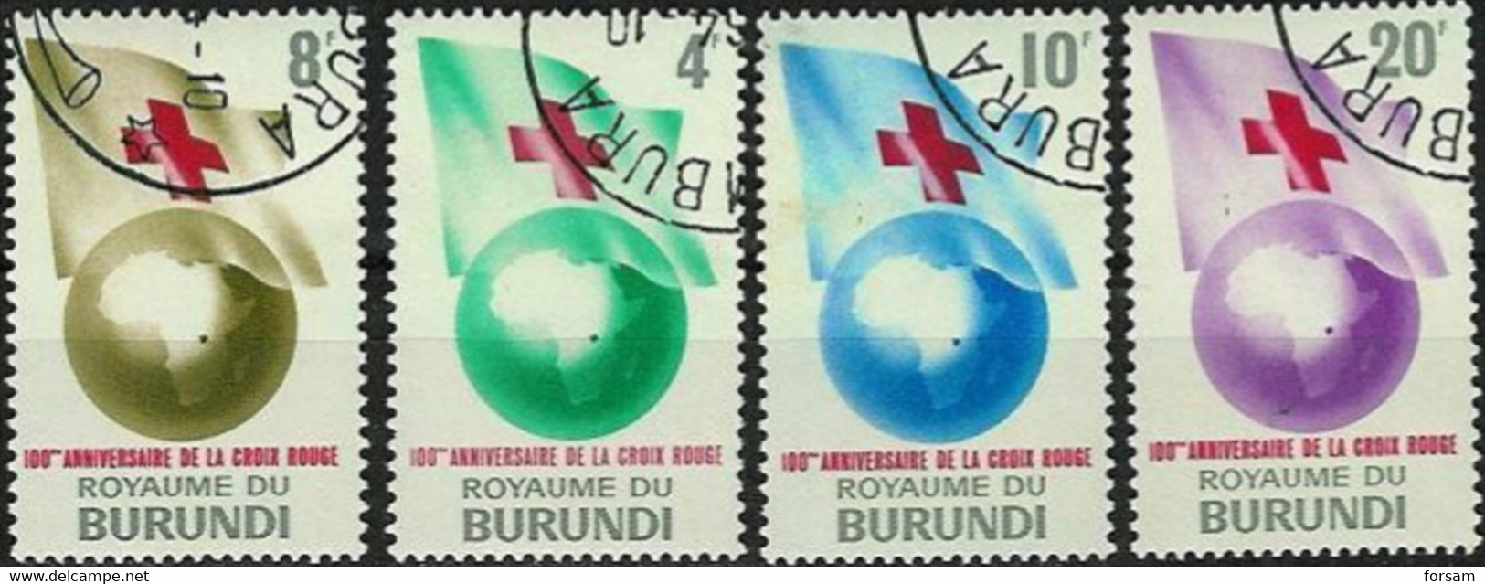 BURUNDI..1963..Michel # 59-62...used...RED CROSS. - Usati