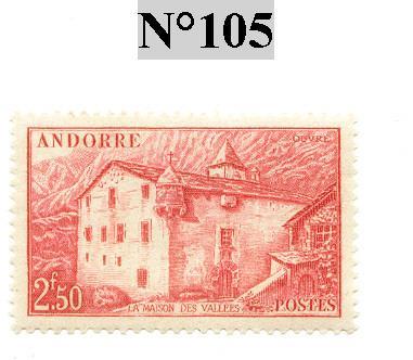 Timbre D´andorre N° 105 - Neufs