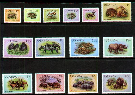 Uganda - 1979 Animals Set Of Fourteen - Oeganda (1962-...)