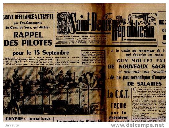 SAINT DENIS REPUBLICAIN 13/09/1956 POLITIQUE - Politica