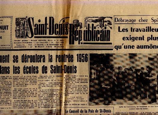 SAINT DENIS REPUBLICAIN 20/09/1956 POLITIQUE - Politique