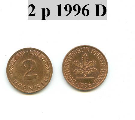 Piece D´allemagne 2 Pfennic 1996 D - Other & Unclassified