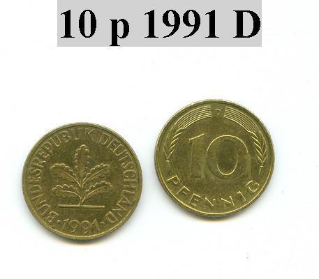 Piece D´allemagne 10 Pfennic 1991 D - Otros & Sin Clasificación