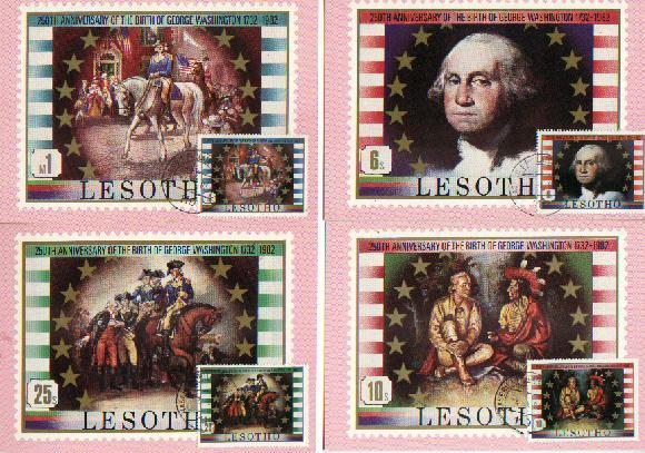 Lesotho 7 Different Postcards Washinton  Mint #1336 - Lesotho