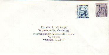 USA Enveloppe Addressed To Ronald Reagan  # 1332 - Omslagen Van Evenementen