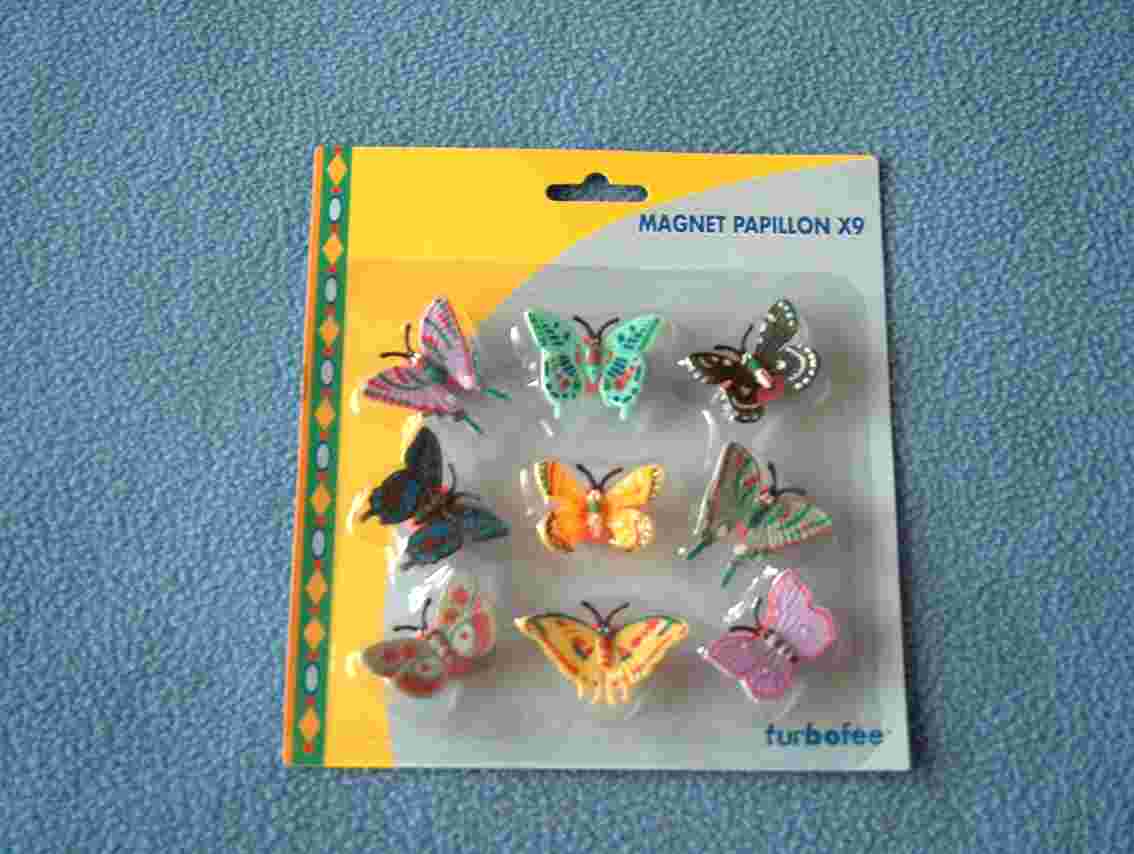 Lot De 9 Magnets 'papillons' - Neufs, Sous Blister - Ref 6972 - Magnets